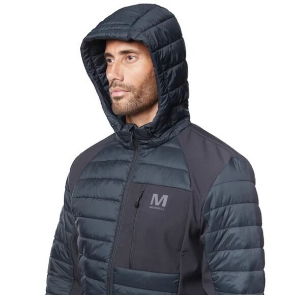 Merrell Hooded Mixed Media Puffer Softshell - Picture 3 of 9